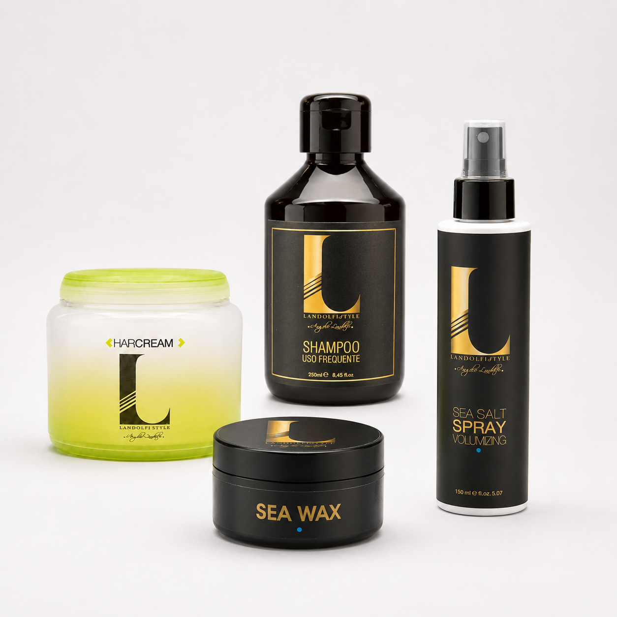 Kit Capelli Uomo Shampoo, Cera, Sea Salt e Hair Cream