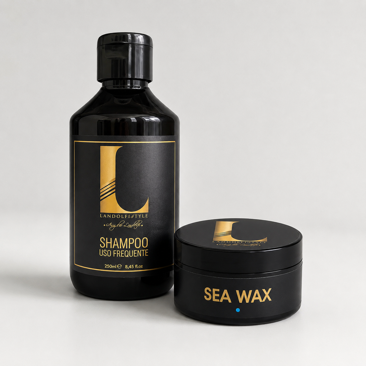 Kit Capelli Uomo Shampoo Uso Frequente e Cera Sea Wax